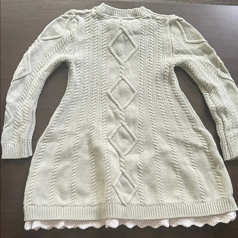 Cupcakes and Cashmere XS Knit Dress – Olive Green with Floral Details